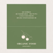 Modern Green Organic Food Visitekaartje (Buitenkant ongevouwen)