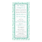 Modern Green Paisley huwelijksprogramma Reclamekaart (Voorkant)