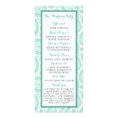 Modern Green Paisley huwelijksprogramma Reclamekaart (Achterkant)