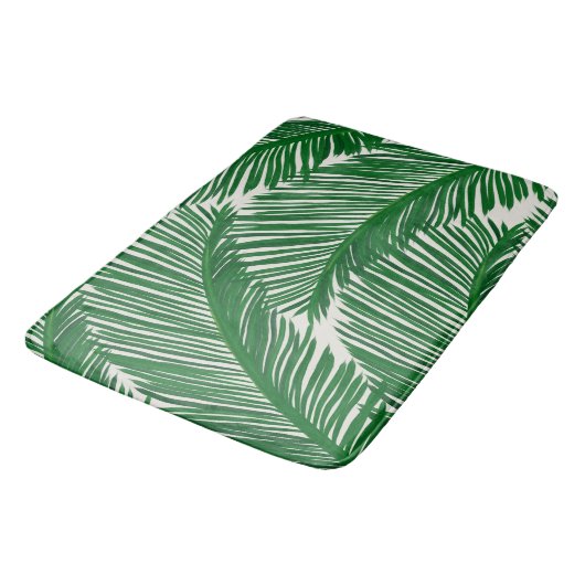 Modern Green Palm Leaf Tropical Pattern Badmat (Gekanteld)