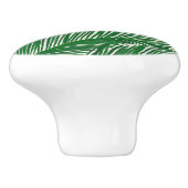 Modern Green Palm Leaf Tropical Pattern Keramische Knop (Zijkant)