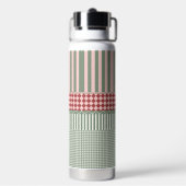 Modern Green Pattern Personalized Water Bottle Waterfles (Achterkant)