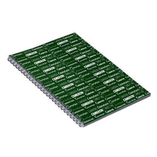 Modern Green Personalized Name Collage Notitieboek (Rechterzijde)