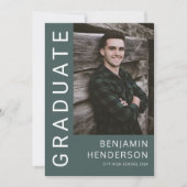 Modern Green Photo Afstuderen Aankondiging (Voorkant)