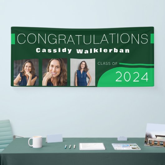 Modern Green Photo Afstuderen Banner (Beurs)