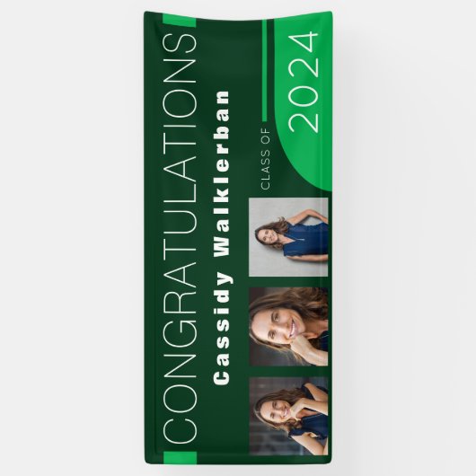 Modern Green Photo Afstuderen Banner (Verticaal)