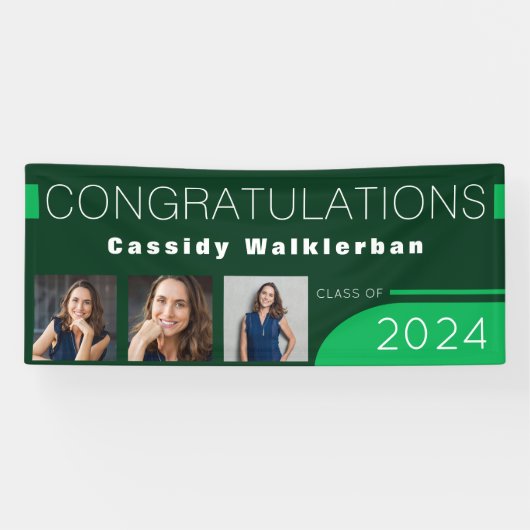 Modern Green Photo Afstuderen Banner (Horizontaal)