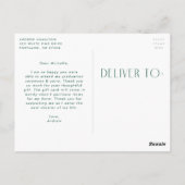 Modern Green Photo Afstuderen Hartelijk dank Briefkaart (Achterkant)