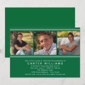 Modern Green Photo Collage Graduation Party Kaart (Voorkant / Achterkant)