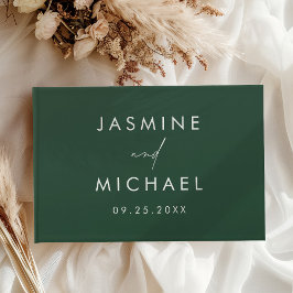 Modern Green Photo Wedding Gastenboek