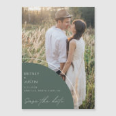 Modern Green Photo Wedding Save the Date (Voorkant)