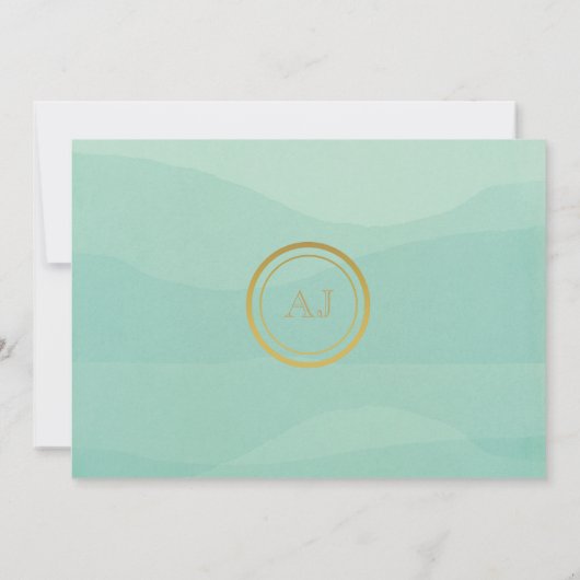 Modern Green Photo Wedding Save The Date (Achterkant)