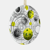 Modern Green Pickleball Keramisch Ornament (Rechts)