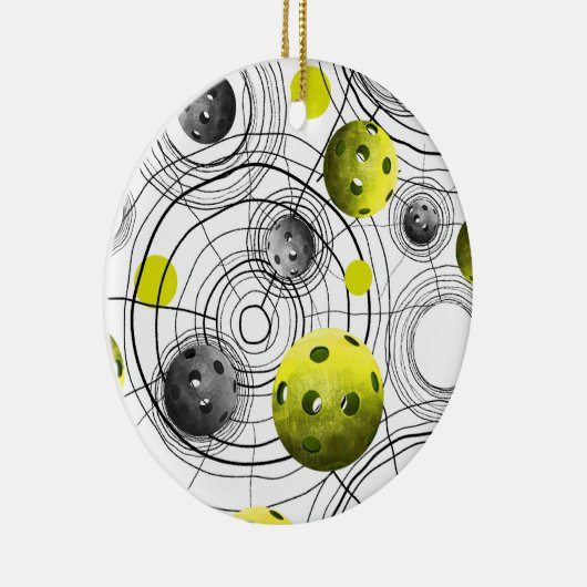 Modern Green Pickleball Keramisch Ornament (Rechts)