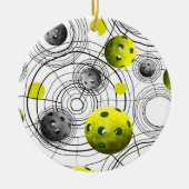 Modern Green Pickleball Keramisch Ornament (Voorkant)