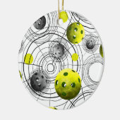 Modern Green Pickleball Keramisch Ornament (Links)