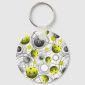 Modern Green Pickleball Sleutelhanger (Voorkant)