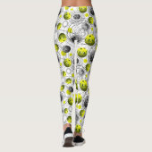 Modern Green Pikcleball Patturn Leggings (Achterkant)