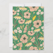Modern Green Pink Summer Garden Floral Wedding Kaart (Achterkant)