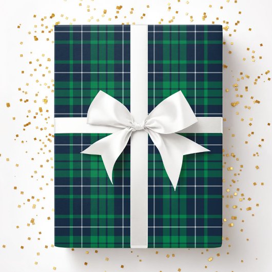 Modern Green Plaid Pattern Cadeaupapier