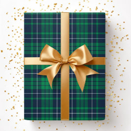 Modern Green Plaid Pattern Cadeaupapier