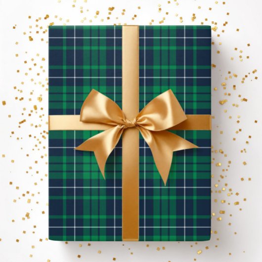 Modern Green Plaid Pattern Cadeaupapier