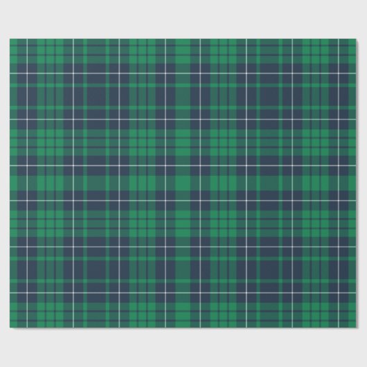 Modern Green Plaid Pattern Cadeaupapier (Vlak)
