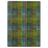 Modern Green Plaid Tartan Naam Initiaal Monogram Klembord (Achterkant)