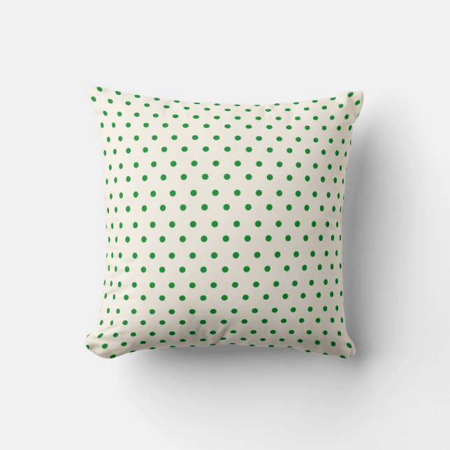 Modern Green Polka Dot Creme St. Patrick's Day Kussen (Voorkant)