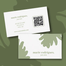 Modern Green QR Code Visitekaartje