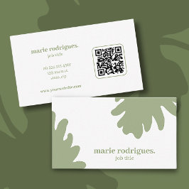 Modern Green QR Code Visitekaartje
