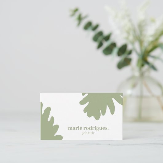 Modern Green QR Code Visitekaartje (Staand voorkant)