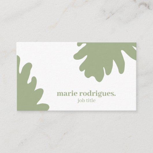 Modern Green QR Code Visitekaartje (Voorkant)