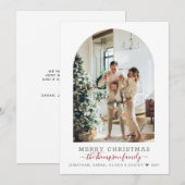 Modern Green Red Merry kerstboomfoto Holida Feestdagenkaart (Voorkant / Achterkant)