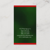 Modern Green Red Monogram Visitekaartje (Achterkant)