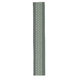 Modern Green Runner with Intricate White Design Lange Tafelloper
