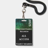 Modern Green Rustic Family Reunion Gift Badge (Voorzijde met lanyard)