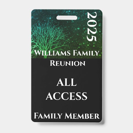 Modern Green Rustic Family Reunion Gift Badge (Voorzijde)