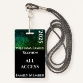 Modern Green Rustic Family Reunion Gift Badge (Voorkant met draagriem)