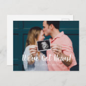 Modern Green Script Font We hebben een nieuwszwang Aankondigingskaart (Voorkant / Achterkant)