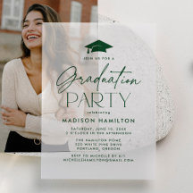 Modern Green Script Graduation Party