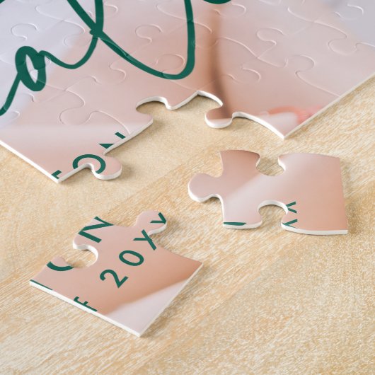 Modern Green Script Photo Afstuderen Legpuzzel (Zijkant)