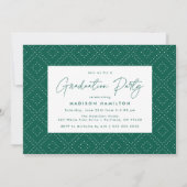 Modern Green Script Photo Graduation Party Kaart (Achterkant)