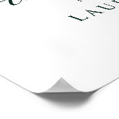 Modern Green Script Photo Weddenschap Welkomstteke Poster (Hoek)