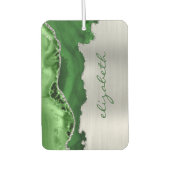 Modern Green Silver Agate Metallic Luchtverfrisser (Voorkant)