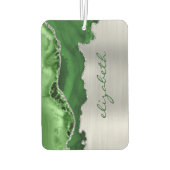 Modern Green Silver Agate Metallic Luchtverfrisser (Achterkant)