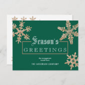 Modern Green Snowflake Wood Business Briefkaart (Voorkant / Achterkant)