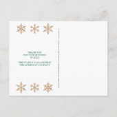 Modern Green Snowflake Wood Business Briefkaart (Achterkant)