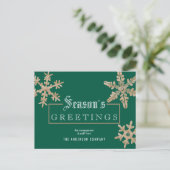 Modern Green Snowflake  Wood Business Briefkaart (Staand voorkant)