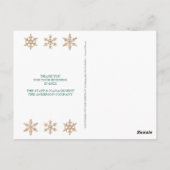 Modern Green Snowflake  Wood Business Briefkaart (Achterkant)